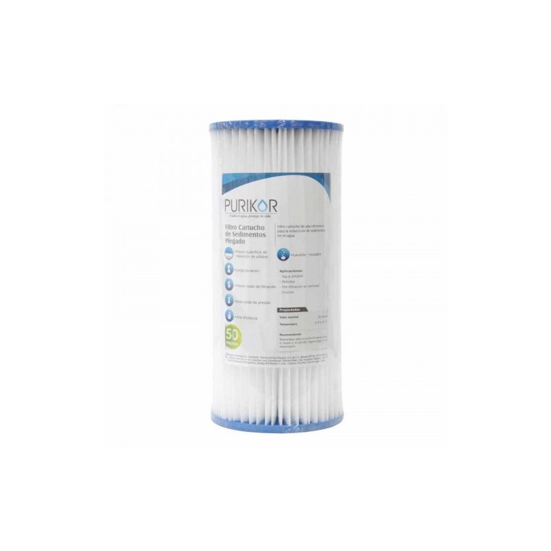 FILTRO CARTUCHO PLEGABLE 4.5" DIAMETRO, 20" ALTURA PKCPL4.5X20X50