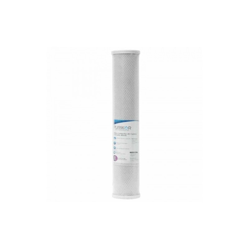 FILTRO CARBON ACTIVADO BLOCK  (CTO) DIAMETRO 2.5", ALTURA 20" PKCCTO2.5X20X5