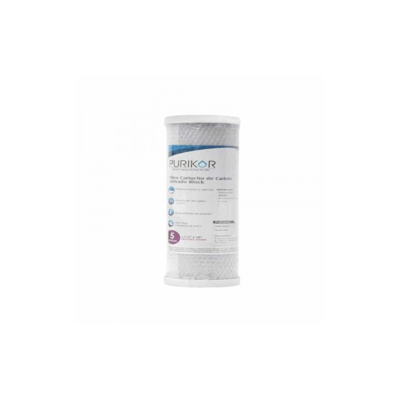 FILTRO CARBON ACTIVADO BLOCK  (CTO) DIAMETRO 4.5", ALTURA 10" PKCCTO4.5X10X5