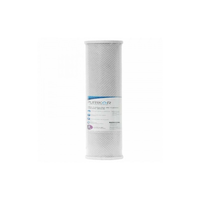 FILTRO CARBON ACTIVADO BLOCK  (CTO) DIATMETRO 4.5", ALTURA 20" PKCCTO4.5X20X5