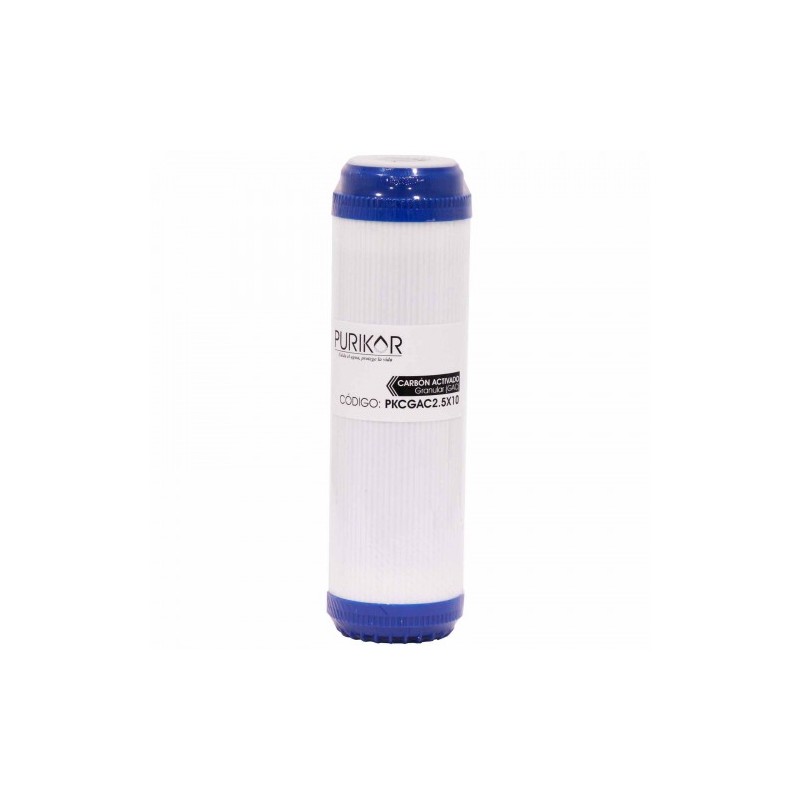 FILTRO CARBON ACTIVADO GRANULAR (GAC) DIATMETRO 2.5", ALTURA 10" PKCGAC2.5X10