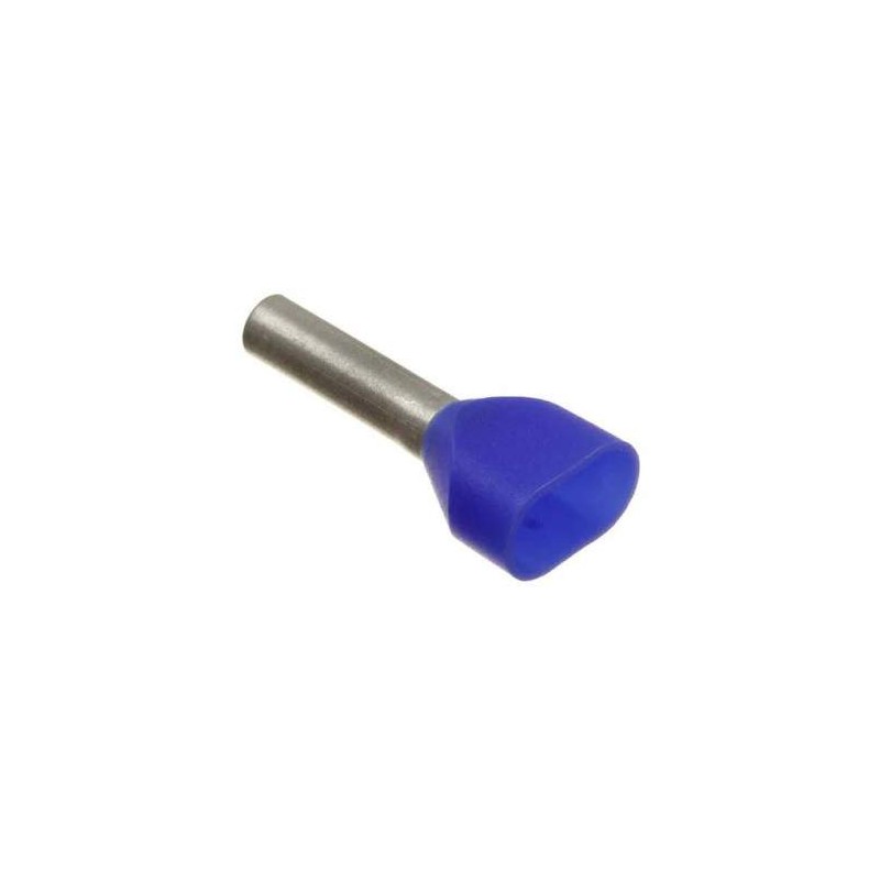 FERRUL DE PUNTA DOBLE AZUL 14AWG ( 100PZ)  H2,5/21D ZH BL
