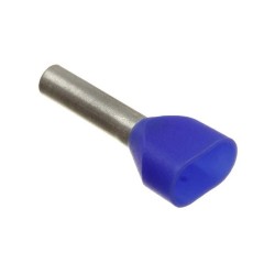 FERRUL DE PUNTA DOBLE AZUL 14AWG ( 100PZ)  H2,5/21D ZH BL
