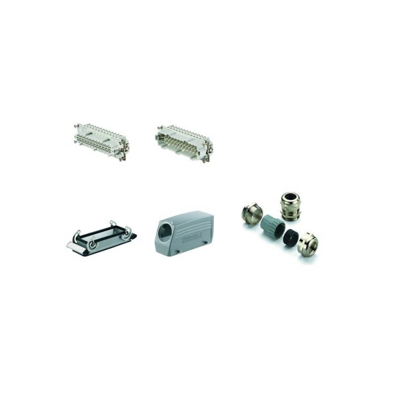 KIT DE CONECTORES PARA FABRICAR UN CONECTOR COMPLETO 24 POLOS, 16 A, 500 V HDC-KIT-HE 24.130
