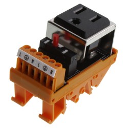 TOMACORRIENTE, 5 AMPERES, 120VAC, RIEL DIN RS-SIMPLEX 120VAC C/B 5A OUTL