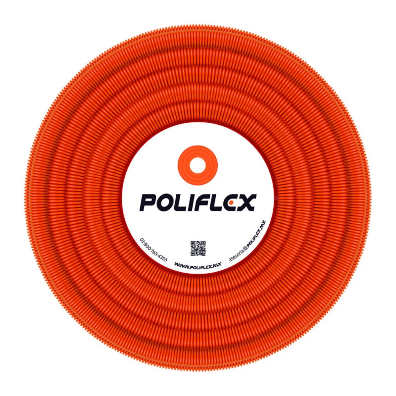 MT. POLIFLEX  DE 3 4 NARANJA  C GUIA P-LNG25-050