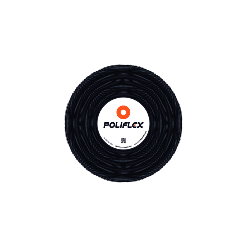 MT. POLIFLEX NEGRO EXTERIORES DE 1/2"  CON GUIA PLASTICA P-PNG20-020