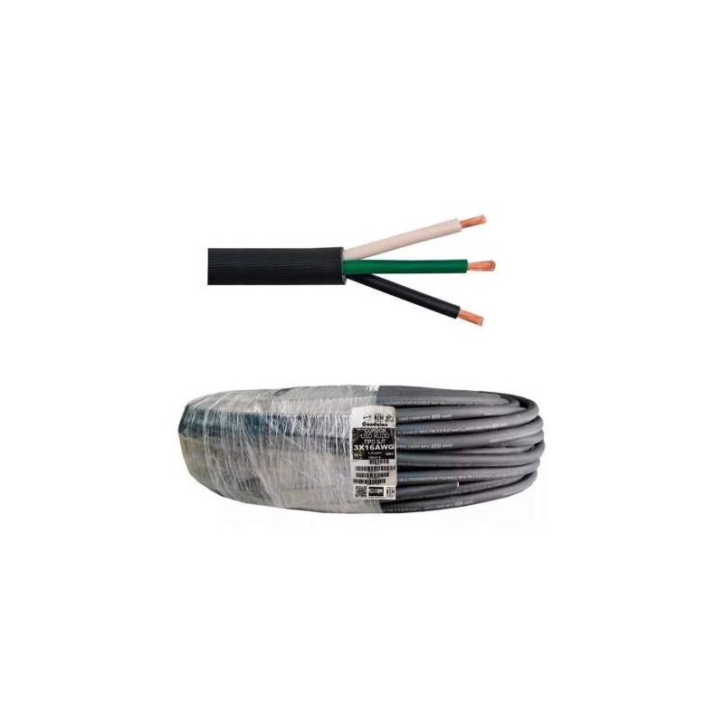 CONDULAC CORDON USO RUDO 3X16 NEGRO TW300V