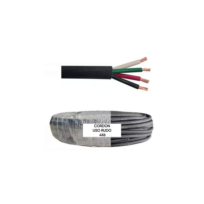 CONDULAC CORDON USO RUDO 4X6 NEGRO TW600V MULTIC FLEX