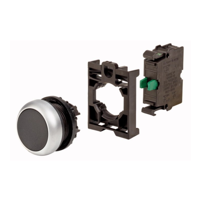BOTON PULSADOR NEGRO M22-D-S