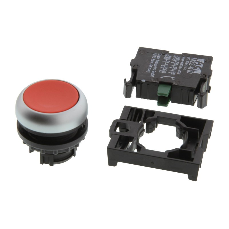 BOTON PULSADOR ROJO M22-D-R