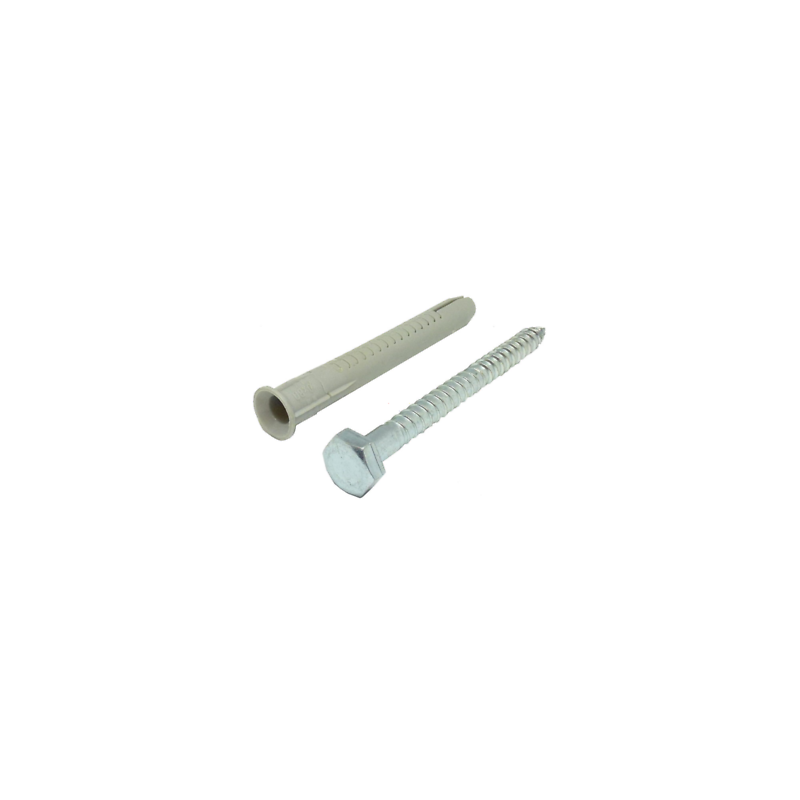 TAQUETE DE NAILON CON TORNILLO CABEZA HEXAGONAL FUR10X80SS