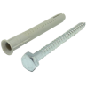 TAQUETE DE NAILON CON TORNILLO CABEZA HEXAGONAL FUR10X80SS