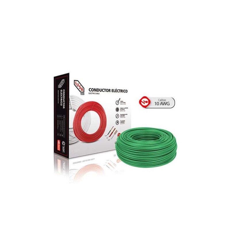 IUSA MT-C CABLE THHW-LS 105 CAL. 10 VERDE